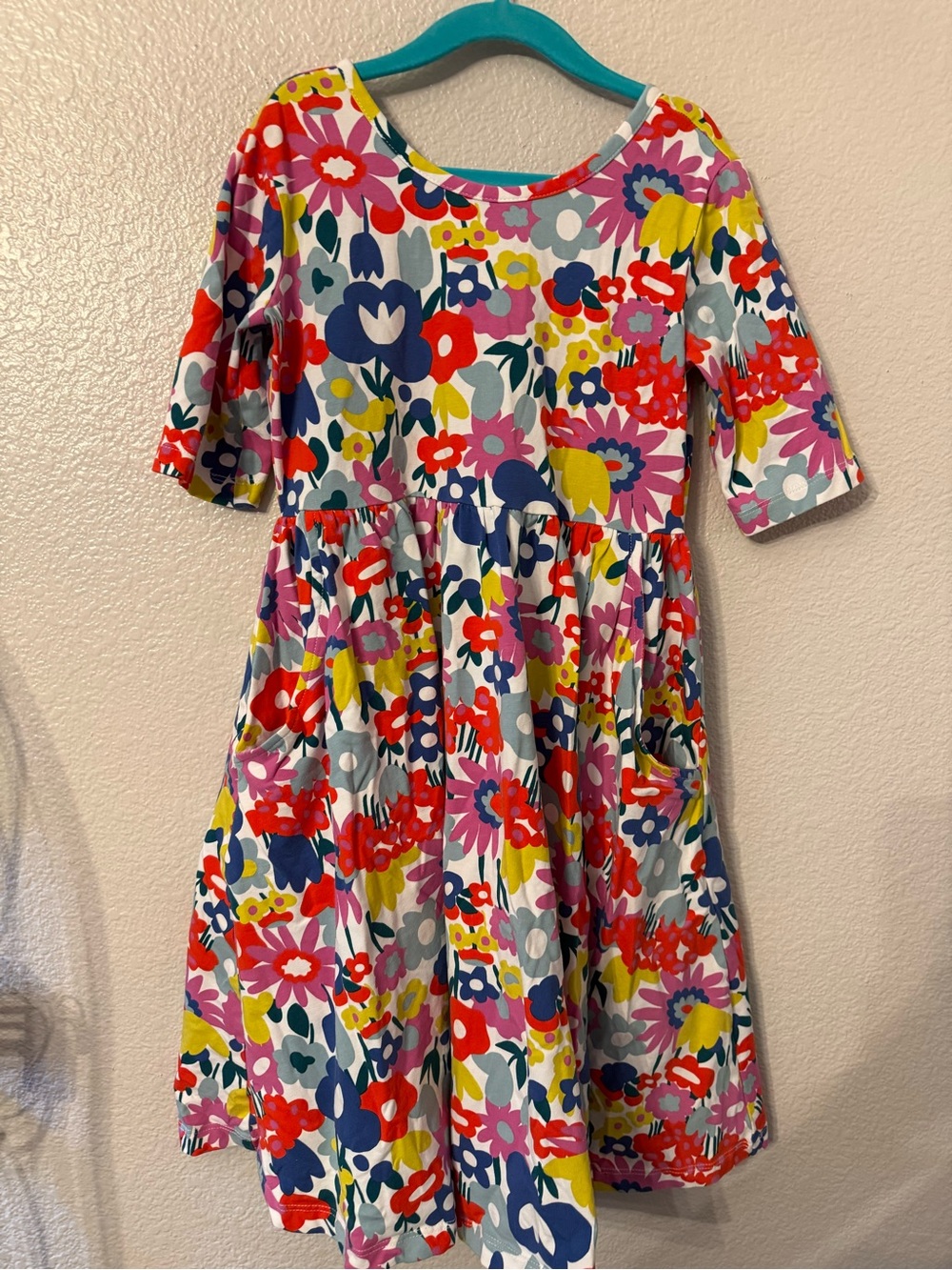 Hanna Andersson Multicolor Floral Cotton Dress - Red, Blue, Pink, Yellow